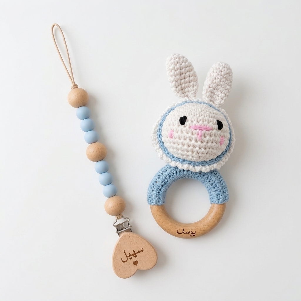 pacifier clip and baby rattle gugu