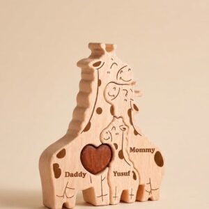 personalised giraffe family puzzle